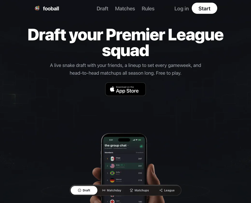 Fooball website preview