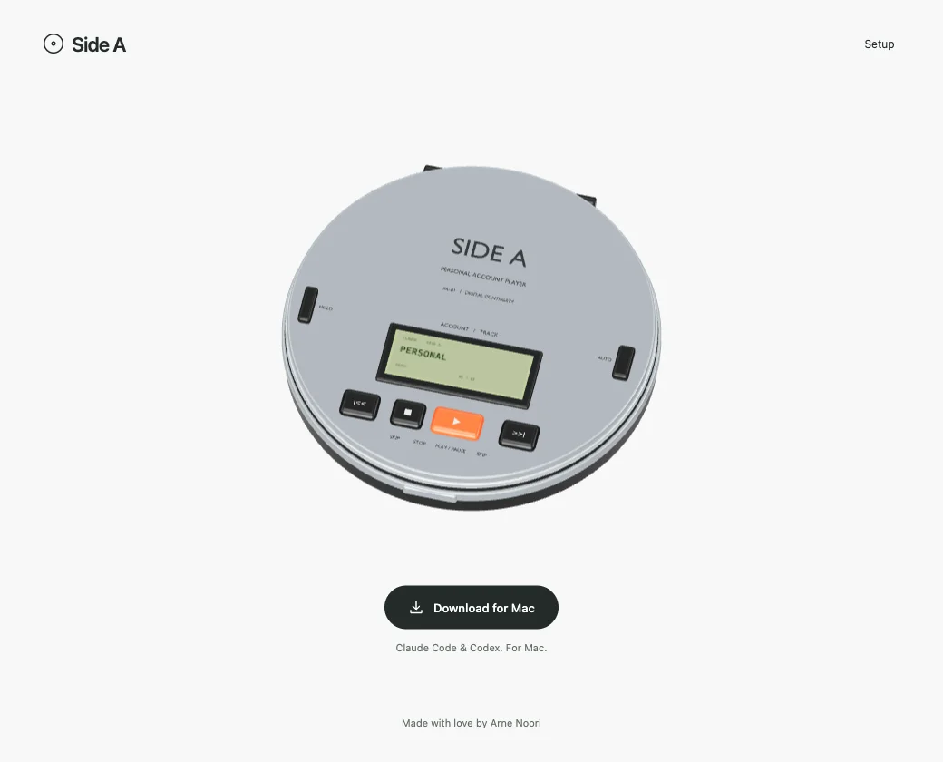 Side A website preview