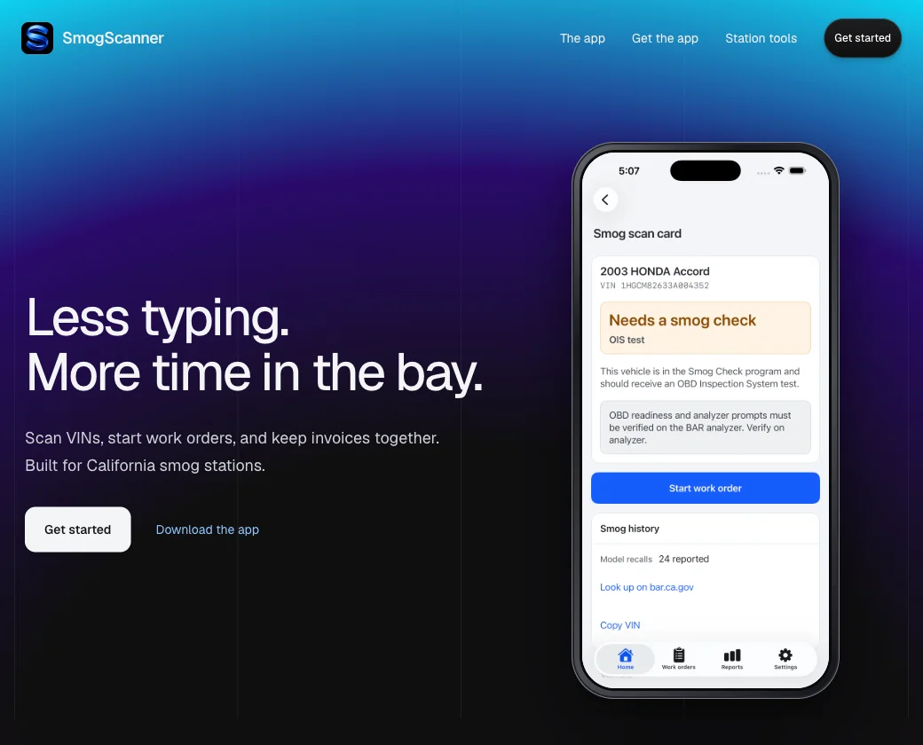 SmogScanner website preview