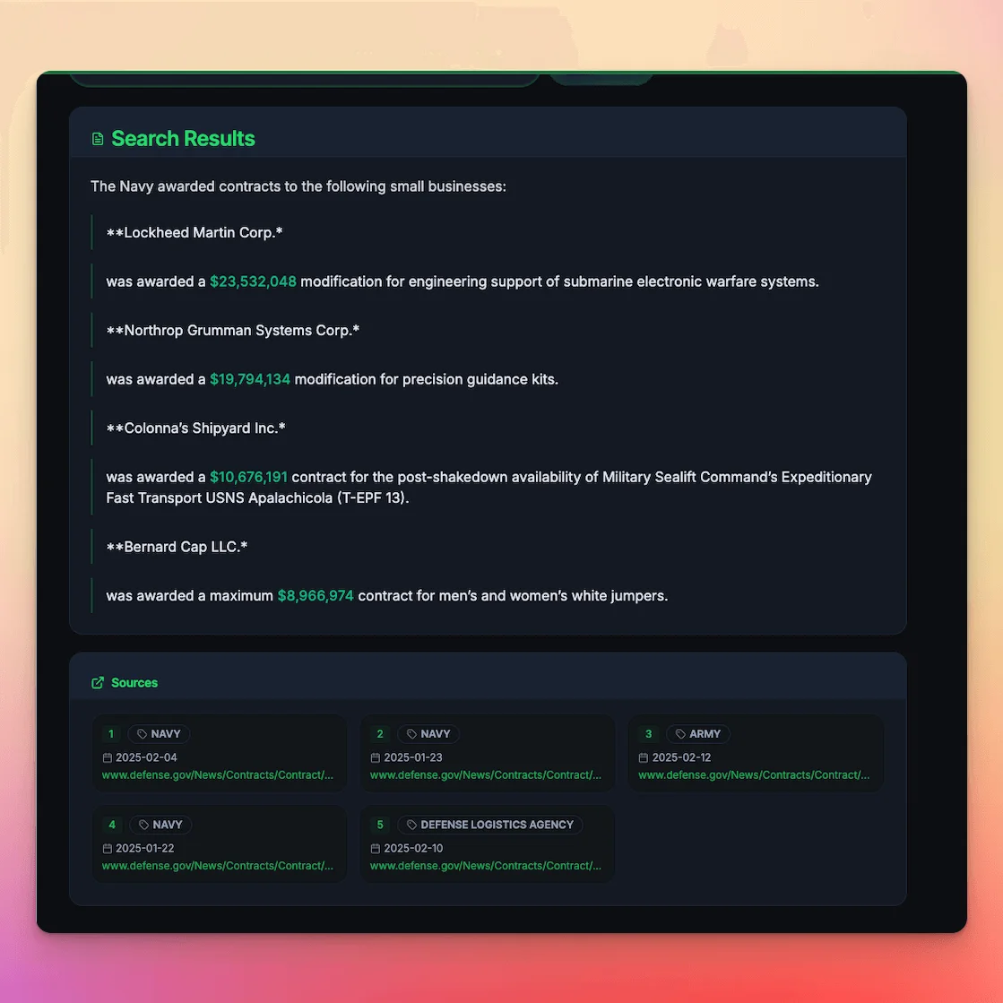 GovWatch Search Interface