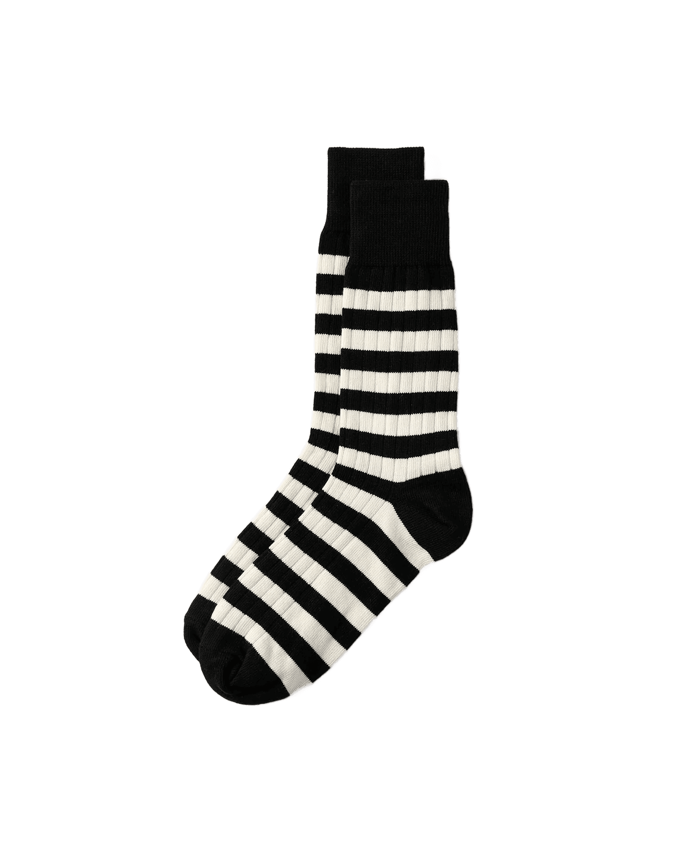 Retro Striped Socks - Black/White