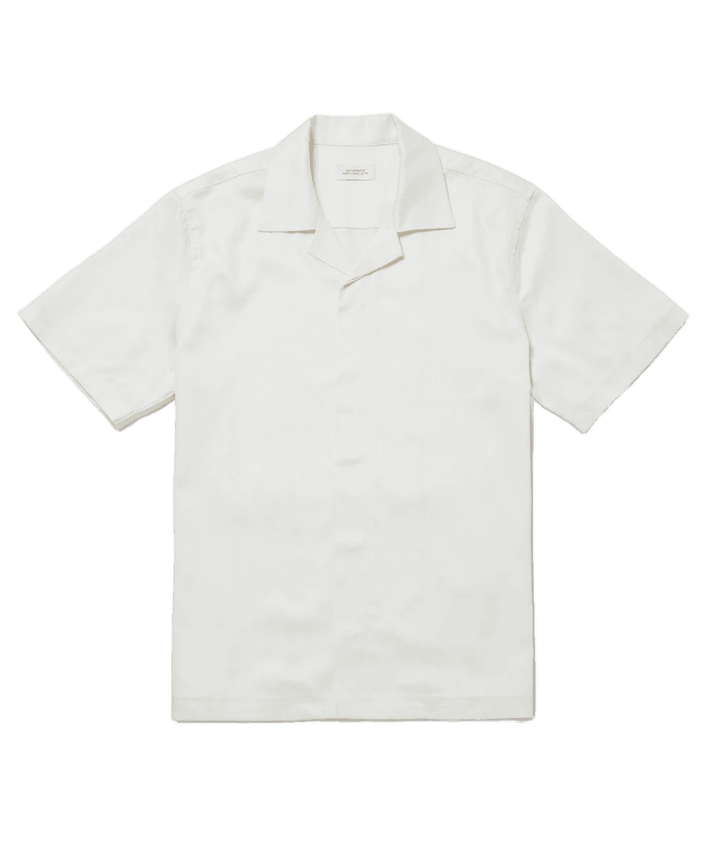 York Camp Collar Short Sleeve Shirt - Ivory