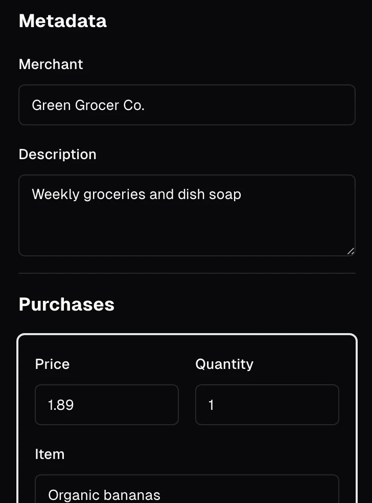 the shipped receipt page, december