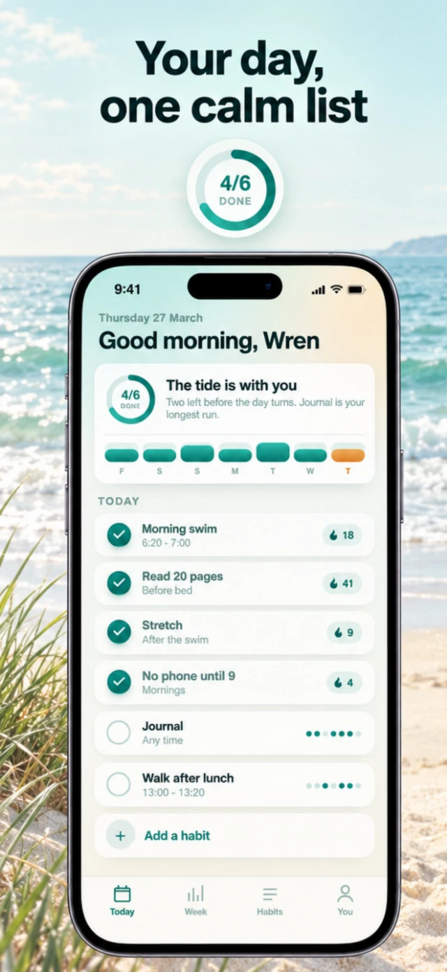 Tidepool card 'Your day, one calm list'