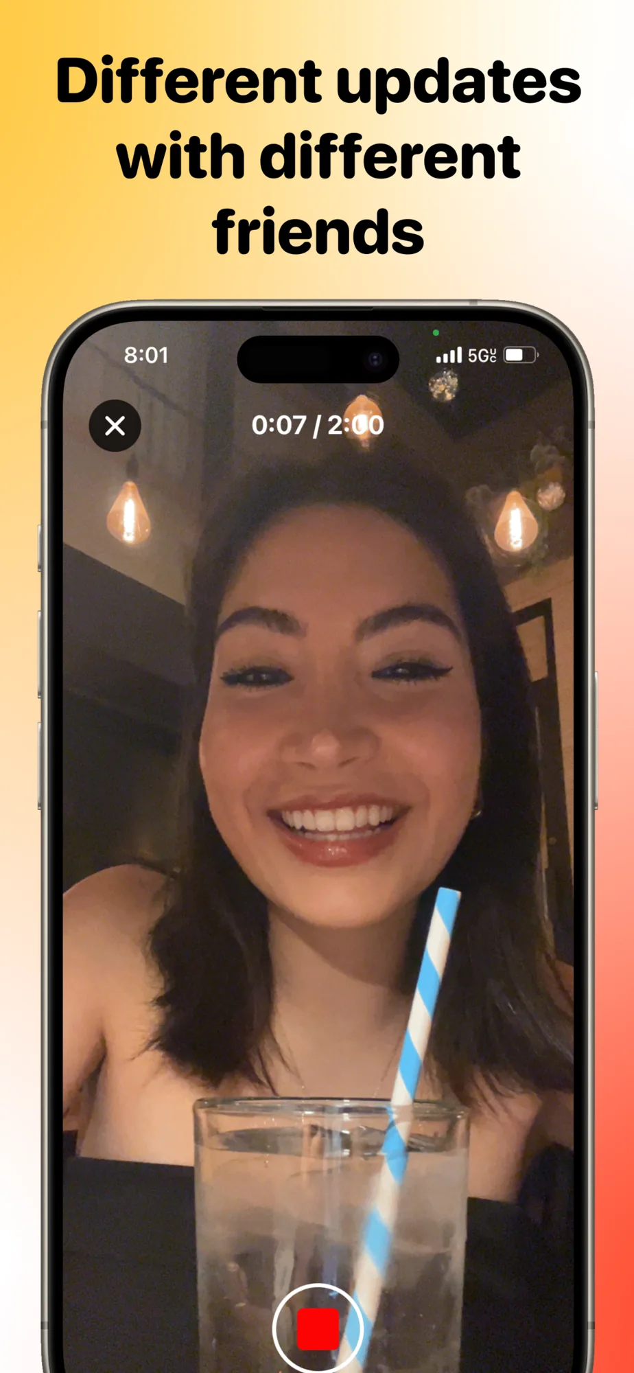 App Store screenshot of the recorder counting toward two minutes