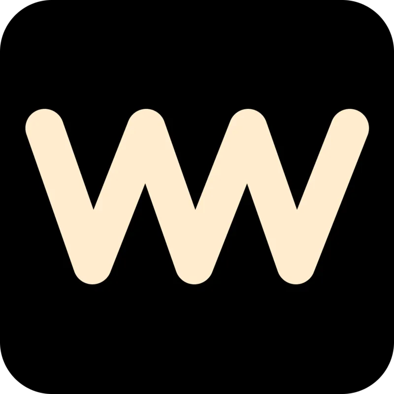 Logo two: a cream W on black
